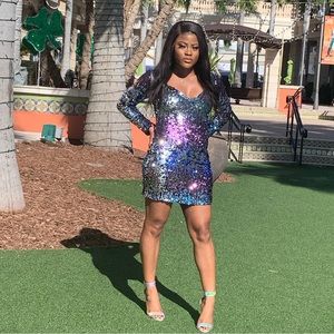 Multi color sequin dress